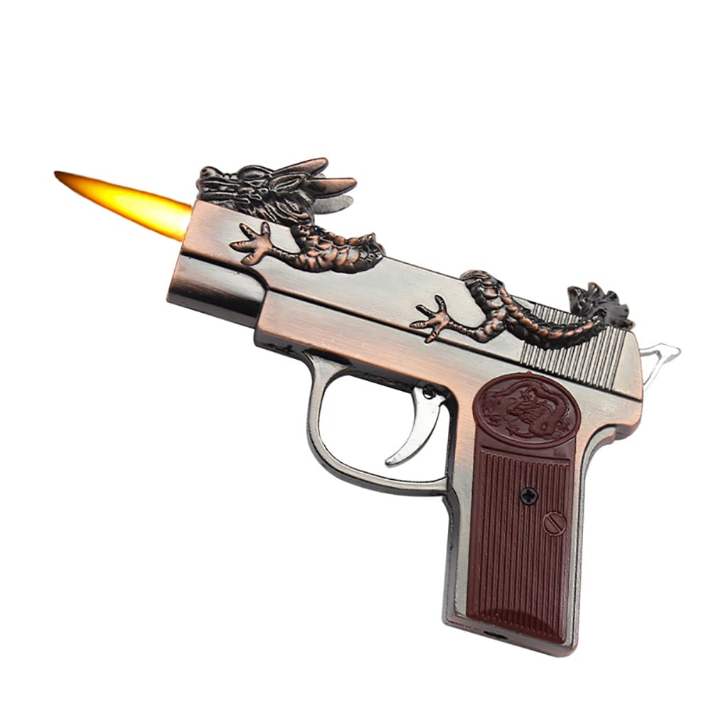 Windproof Gun Torch Lighter - Adjustable Red Flame for Camping & Outdoor