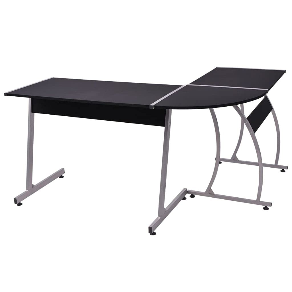 L-Shaped Corner Desk for Home Office, Computer Desk with Storage, Study Writing Desk for Kids & Students, Black - Perfect for Small Spaces & Remote Work