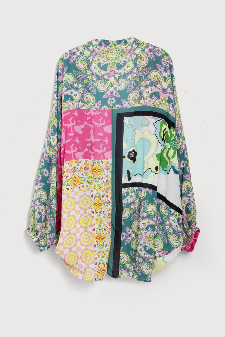 Stylish Multicolor Mixed Pattern Kimono Robe for Women - Perfect for Loungewear, Beach Cover-Up & Boho Fashion