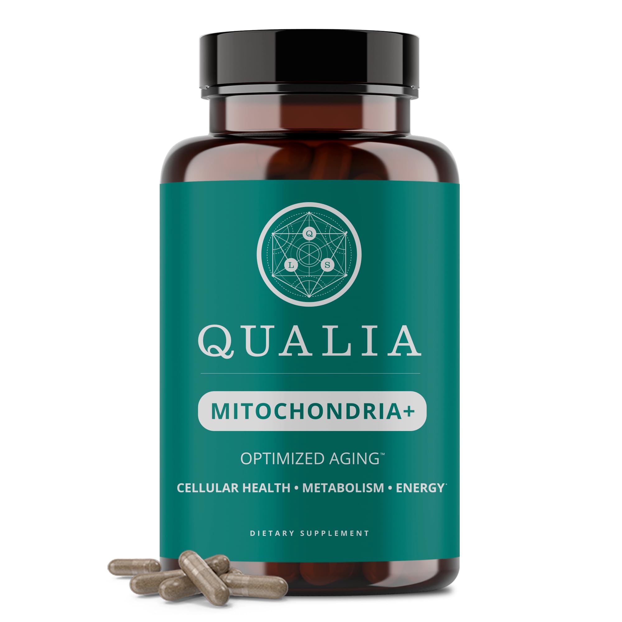 Qualia Mitochondria+ (Formerly Qualia Life) - Advanced NAD+ Supplement for Cellular Energy, Metabolism & Repair | 160 Capsules (1 Month Supply) | Supports Healthy Aging with Resveratrol & 35+ NAD Boosters | Ideal for Anti-Aging, Energy Support & Cellular Health