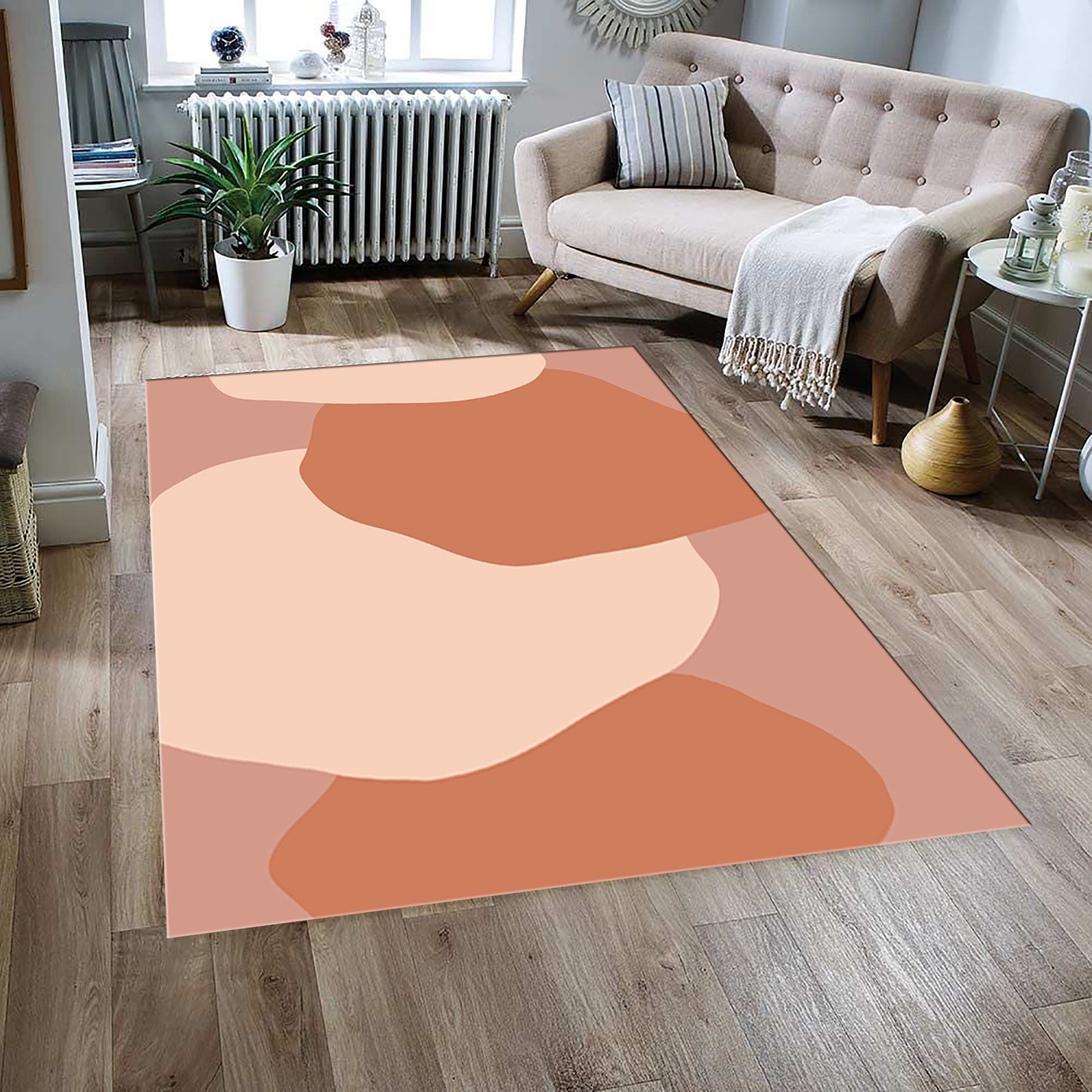 Modern Abstract Area Rug 55x78 Inches - Non-Slip Soft Contemporary Carpet for Living Room, Bedroom Decor - Neutral Bohemian Design Floor Mat (140x200cm) - Perfect for Home Office, Dorm & Nursery