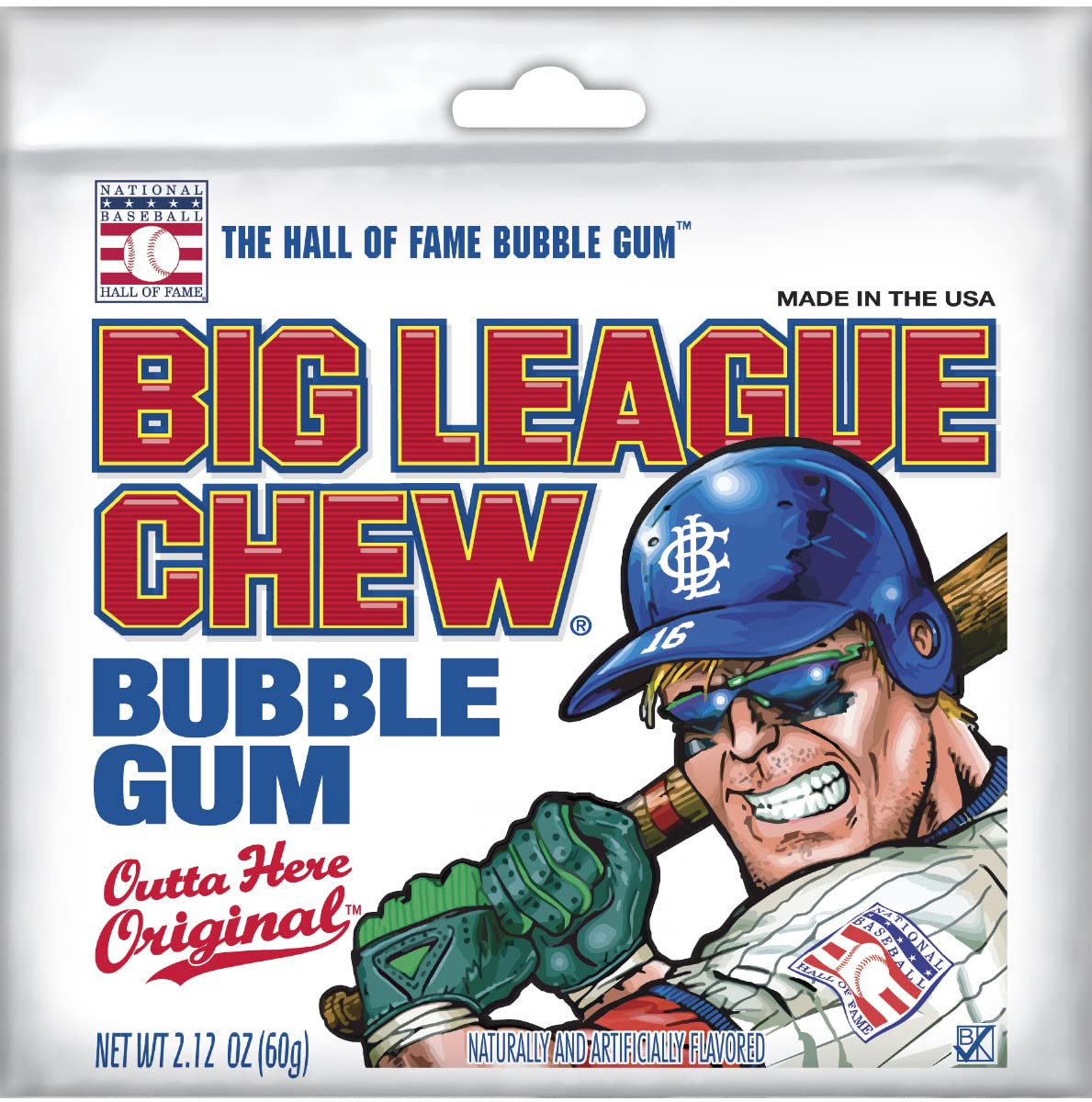 Big League Chew Bubble Gum - Outta Here Original Flavor, 2.12 Oz (Pack of 6) | Long-Lasting Chewing Gum for Baseball Games, Road Trips & Fun Snacks