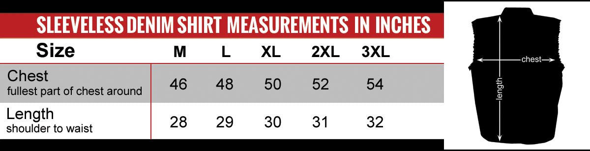 Hot Leathers 'Can You See Me Now' Reflective Sleeveless Denim Biker Vest - High Visibility Motorcycle Safety Shirt for Night Riding & Road Protection