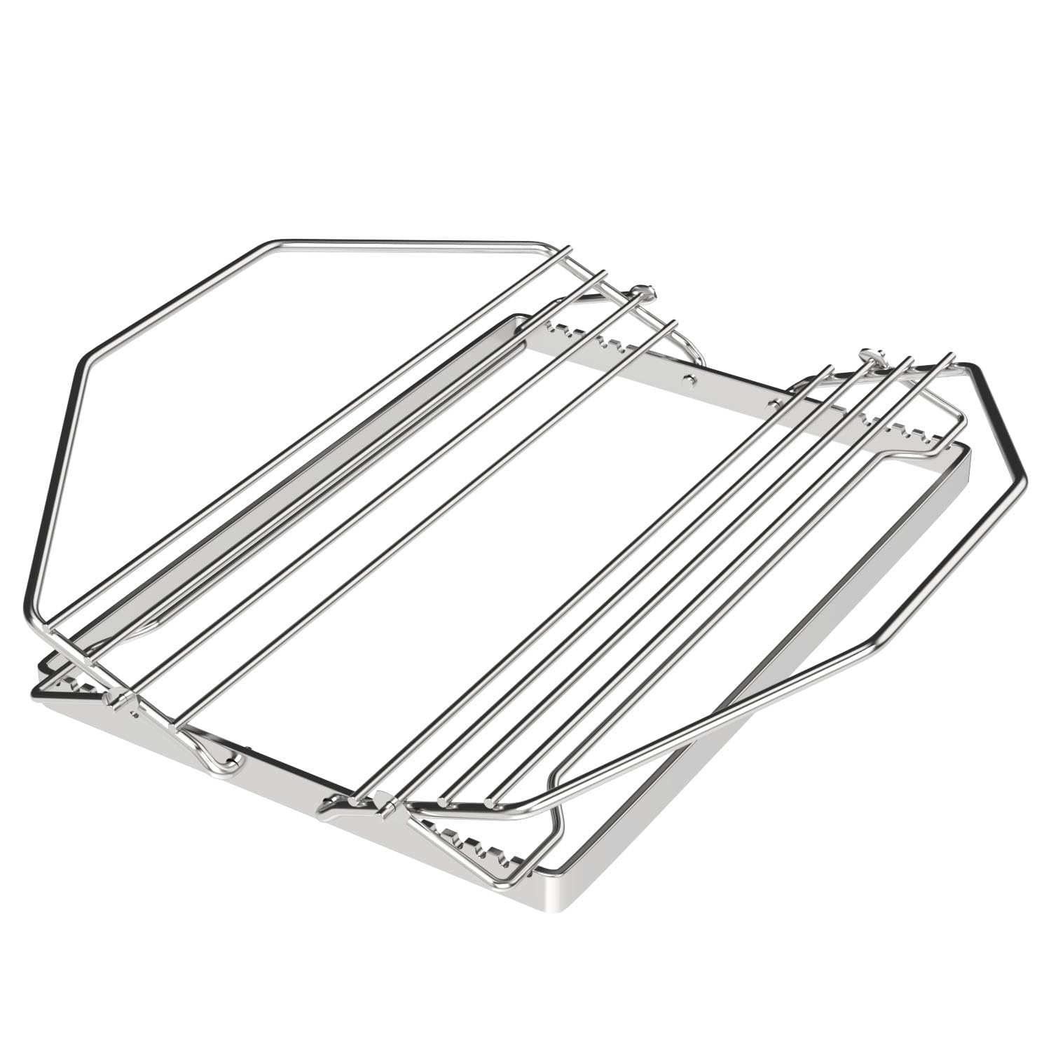 Adjustable V-Shaped Turkey & Chicken Roasting Rack for Oven, Grill, Smoker - Chrome Plated Universal Fit for Most Roasting Pans (1 Pack) - Perfect for Thanksgiving, Holiday Dinners & BBQ Parties