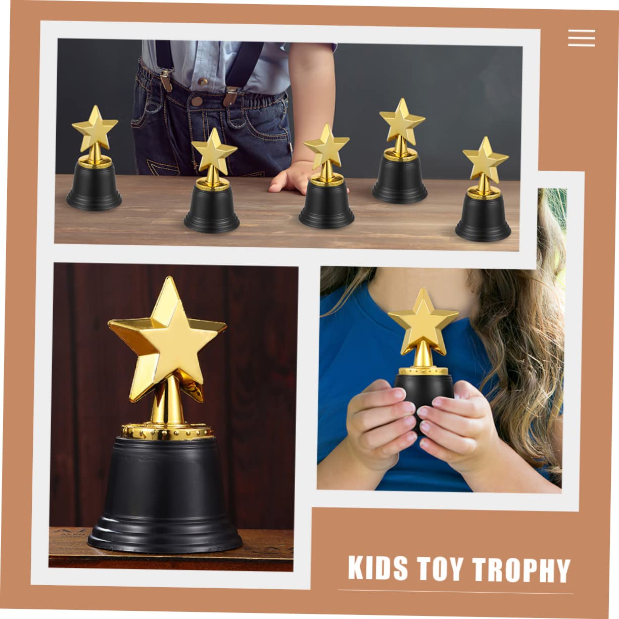 KICHOUSE 5-Piece Mini Trophy Set - Sports Awards, Kids Toys & Adult Collectibles - ABS Plastic Decor for Party Favors, Game Room, Office Desk & School Rewards