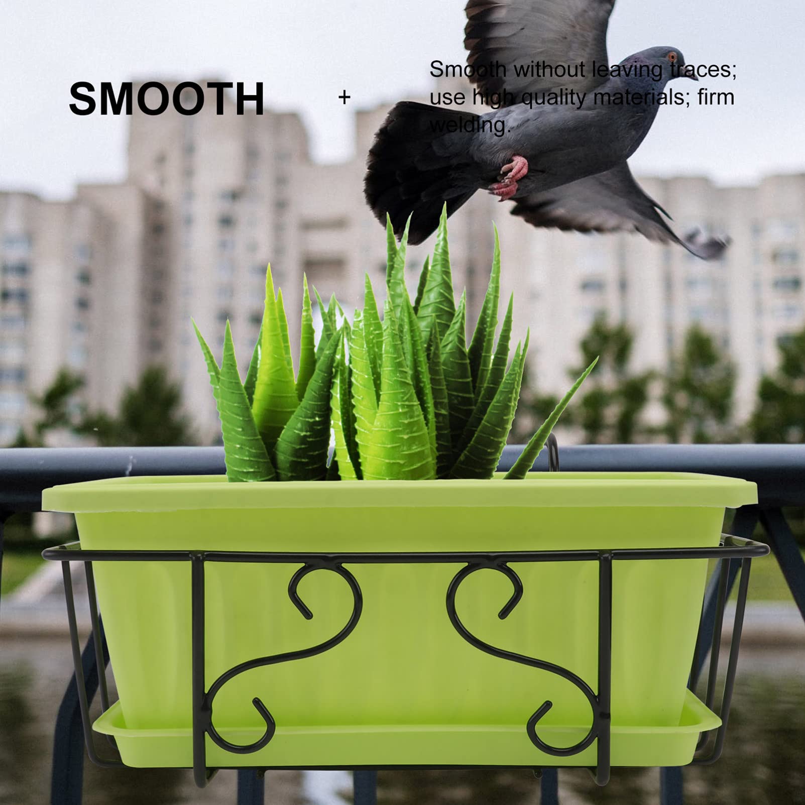 Hemoton 1 Set Hanging Flower Pots for Balcony Railing - Multi-Functional Gardening Planters for Vegetables, Herbs & Flowers - Perfect for Small Space Gardening, Indoor/Outdoor Decor