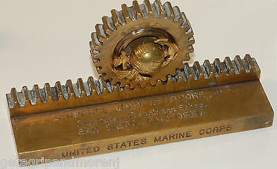 Custom Engraved USMC Military Brass Awards - Personalized Plaques for Marines, Recognition Ceremonies & Office Decor