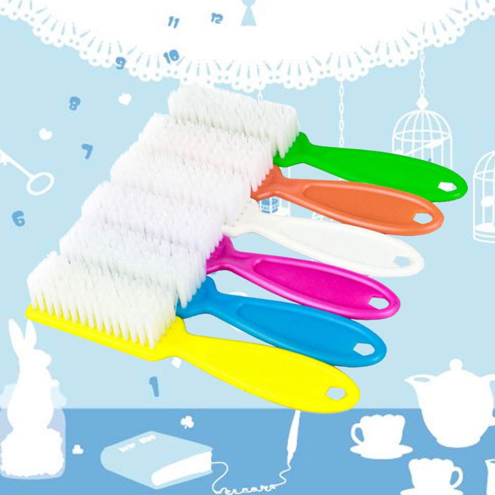 Healifty 4pcs Long Handle Nail Brushes for Cleaning & Makeup - Salon & Home Use