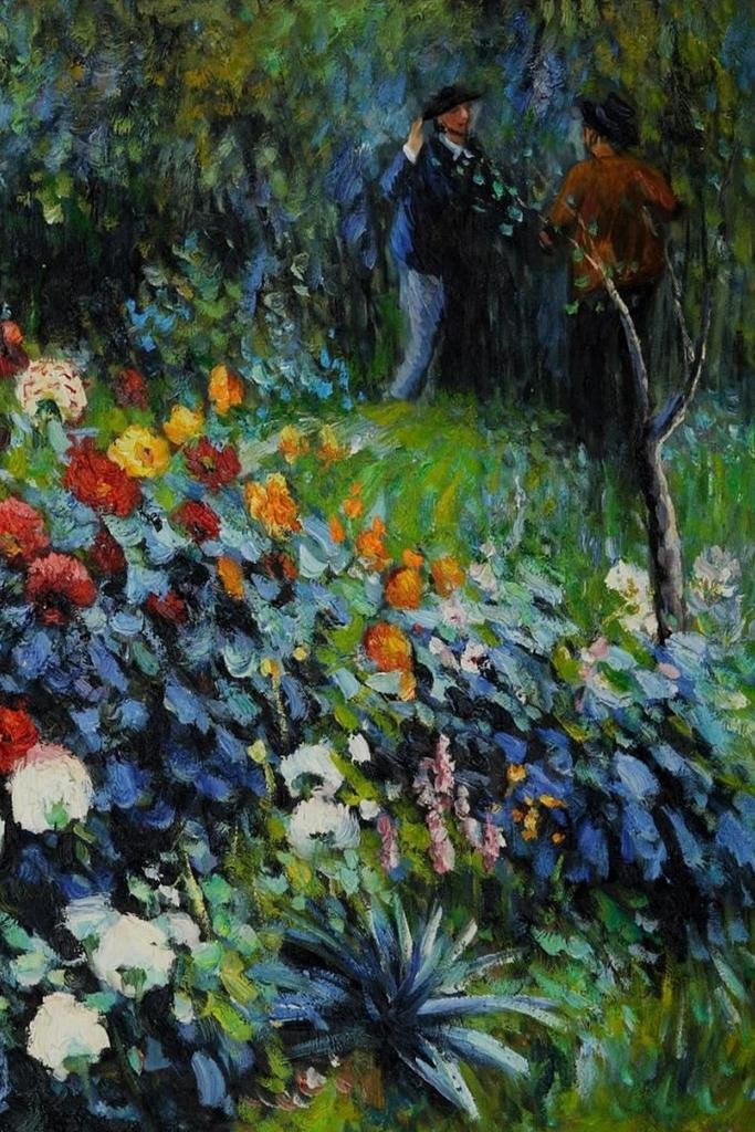Pierre Auguste Renoir 'The Garden in The Rue Cortot' Canvas Wall Art - French Impressionist Landscape Painting - Large 36x54 Inch Romantic Realism Artwork - Perfect for Home, Office & Gallery Decor