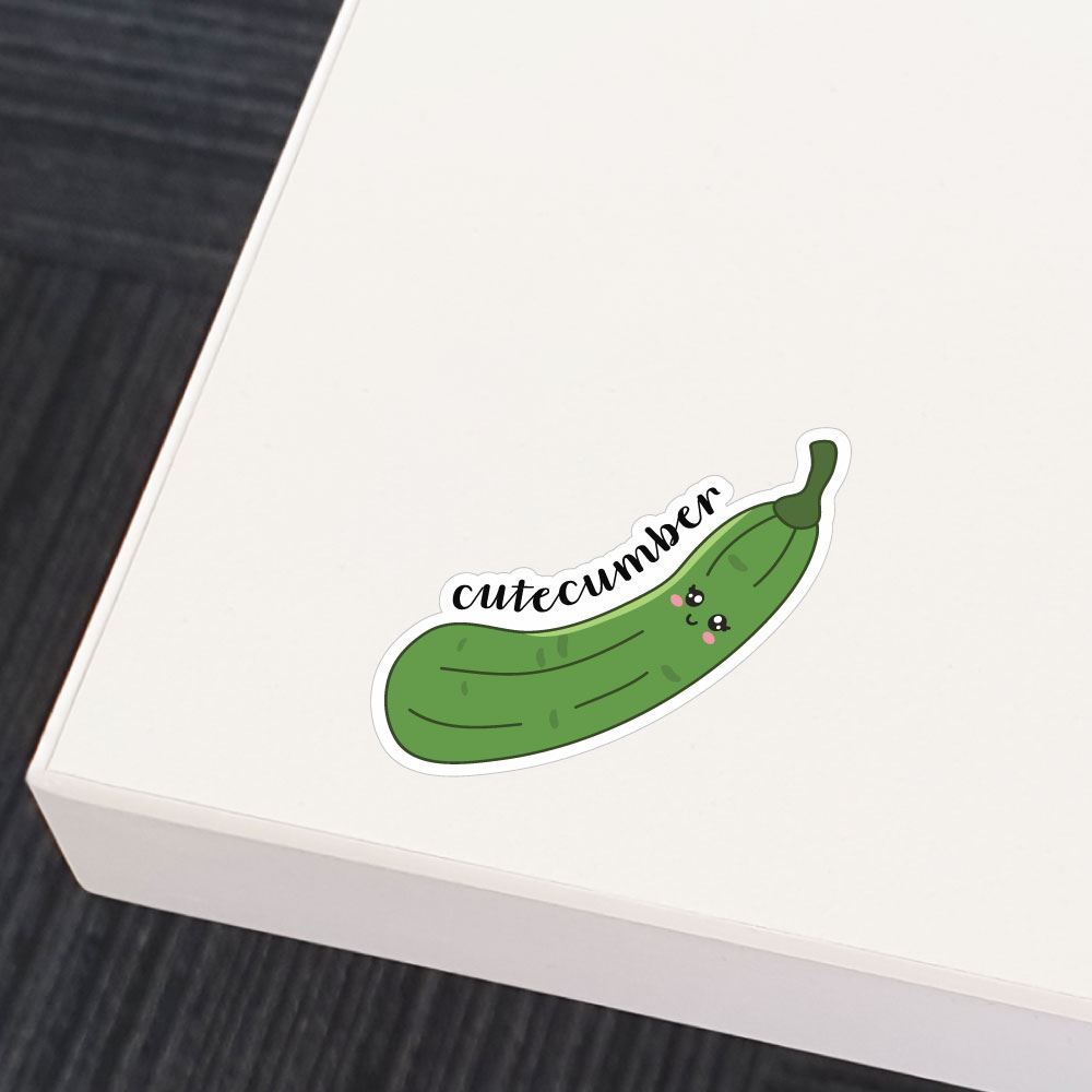 Adorable Cucumber Stickers - Waterproof Vinyl Decals for Laptops, Water Bottles & DIY Crafts - Fun Kawaii Decor for Kids & Adults