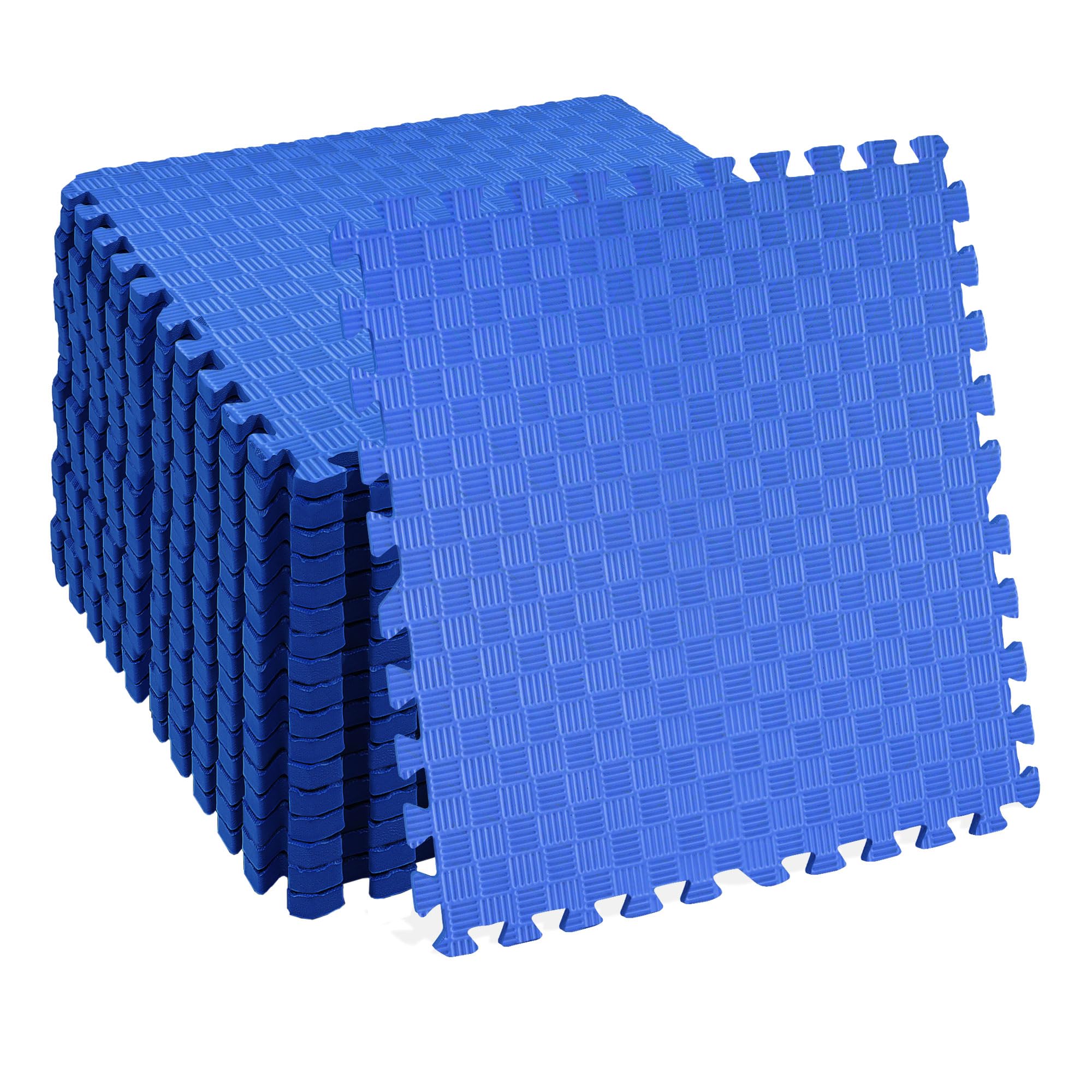 BalanceFrom EVA Foam Interlocking Puzzle Exercise Mat - Non-Slip Gym Floor Tiles for MMA, Yoga, Home Workouts & Kids Play Area - Available in Multiple Sizes & Colors (24