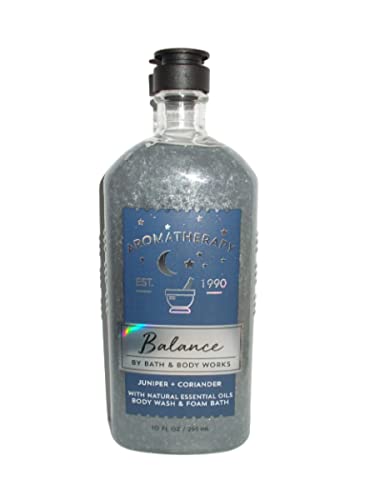Bath & Body Works Aromatherapy Balance Juniper & Coriander Body Wash & Foam Bath - 10 oz | Stress Relief & Relaxation for Shower & Bath Time