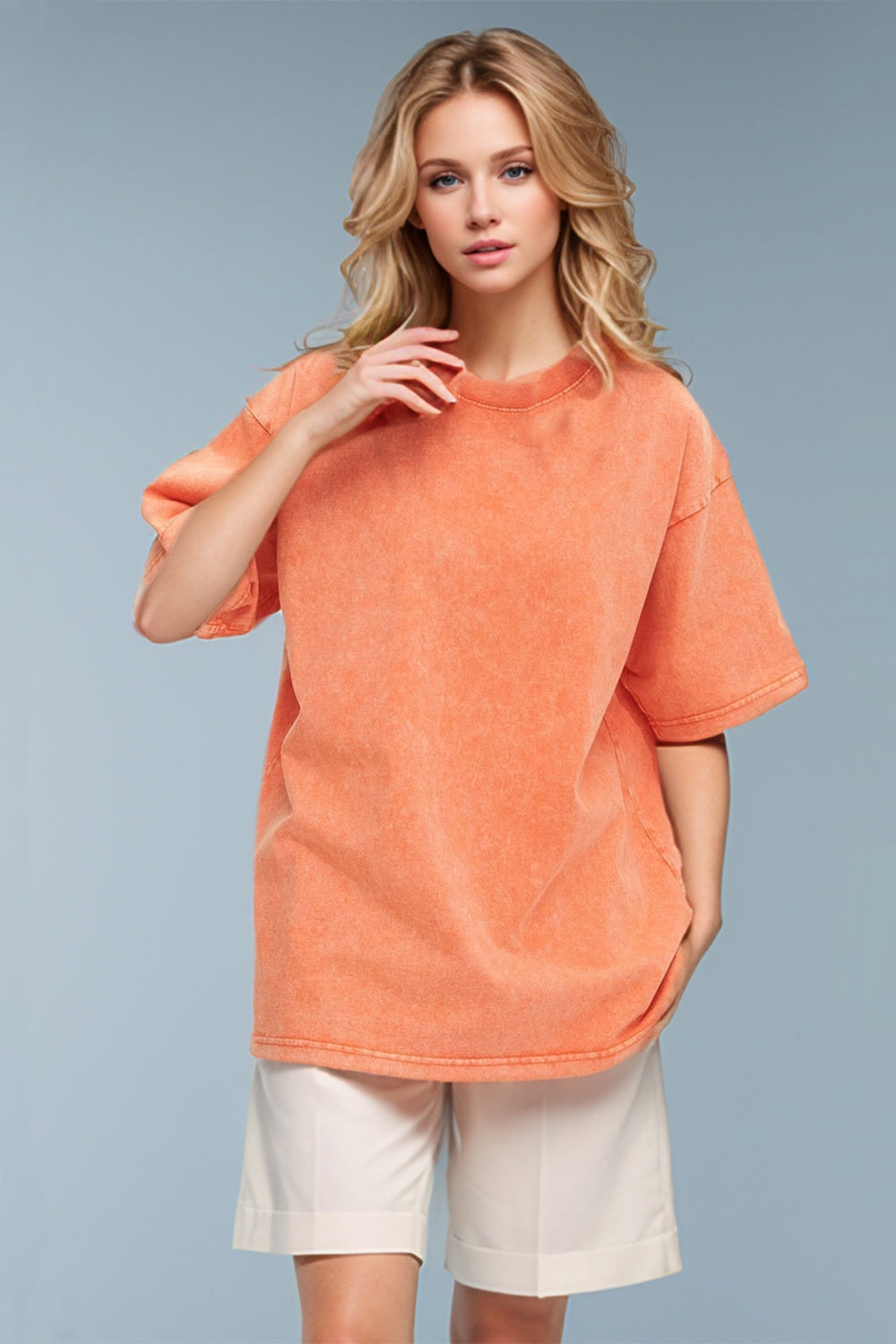 Basic Bae Round Neck Half Sleeve T-Shirt for Women | Casual Cotton Tee | Perfect for Everyday Wear, Outings & Layering
