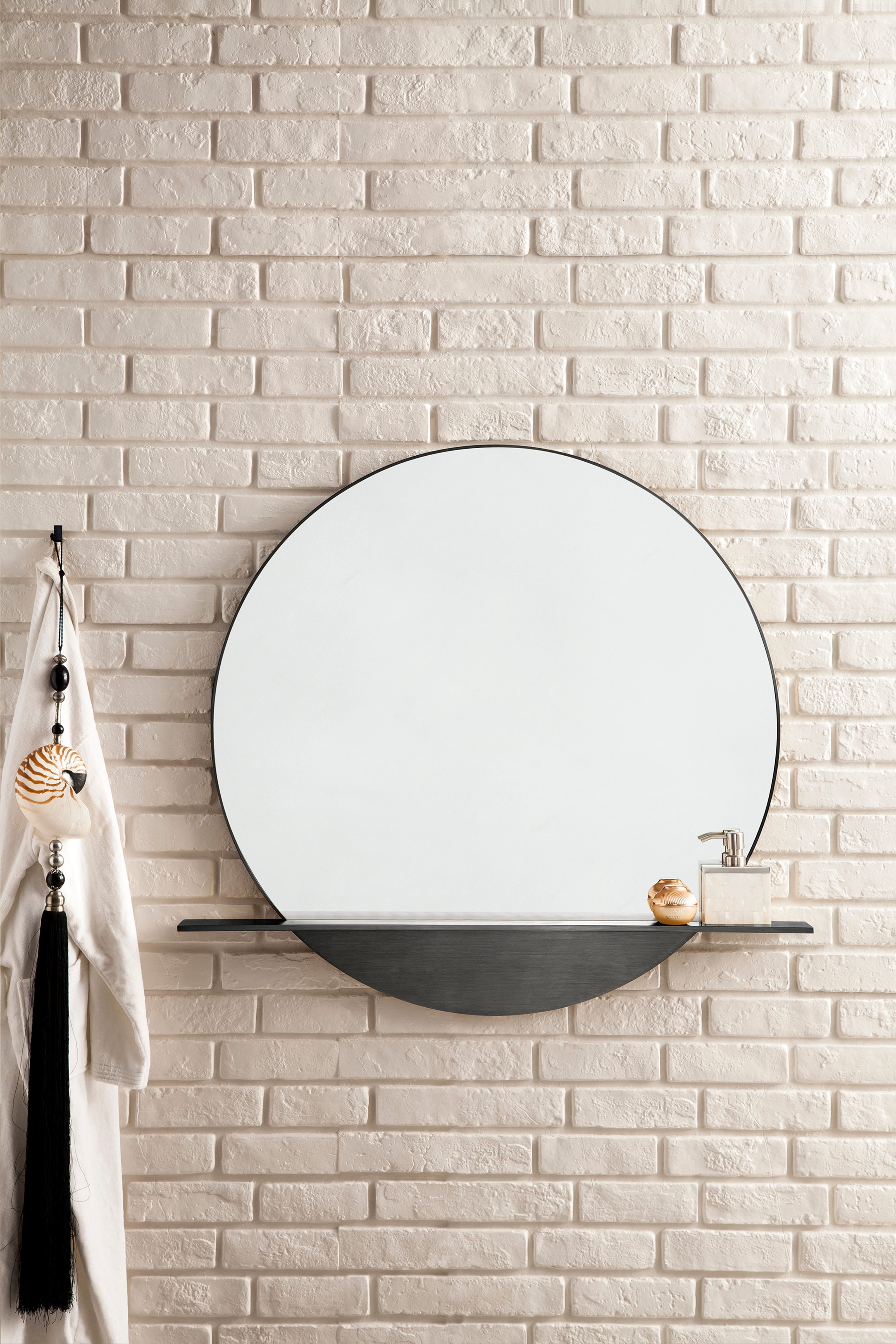 Modern Iron Platform 36 Mirror - Elegant Wall Decor for Living Room, Bedroom & Entryway - Perfect for Home, Office & Hotel Decor
