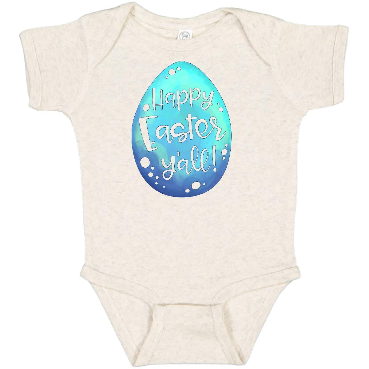 Inktastic Happy Easter Y'all Blue Easter Egg Baby Bodysuit - Cute Easter Outfit for Infants & Toddlers - Perfect for Easter Photos, Egg Hunts & Family Gatherings