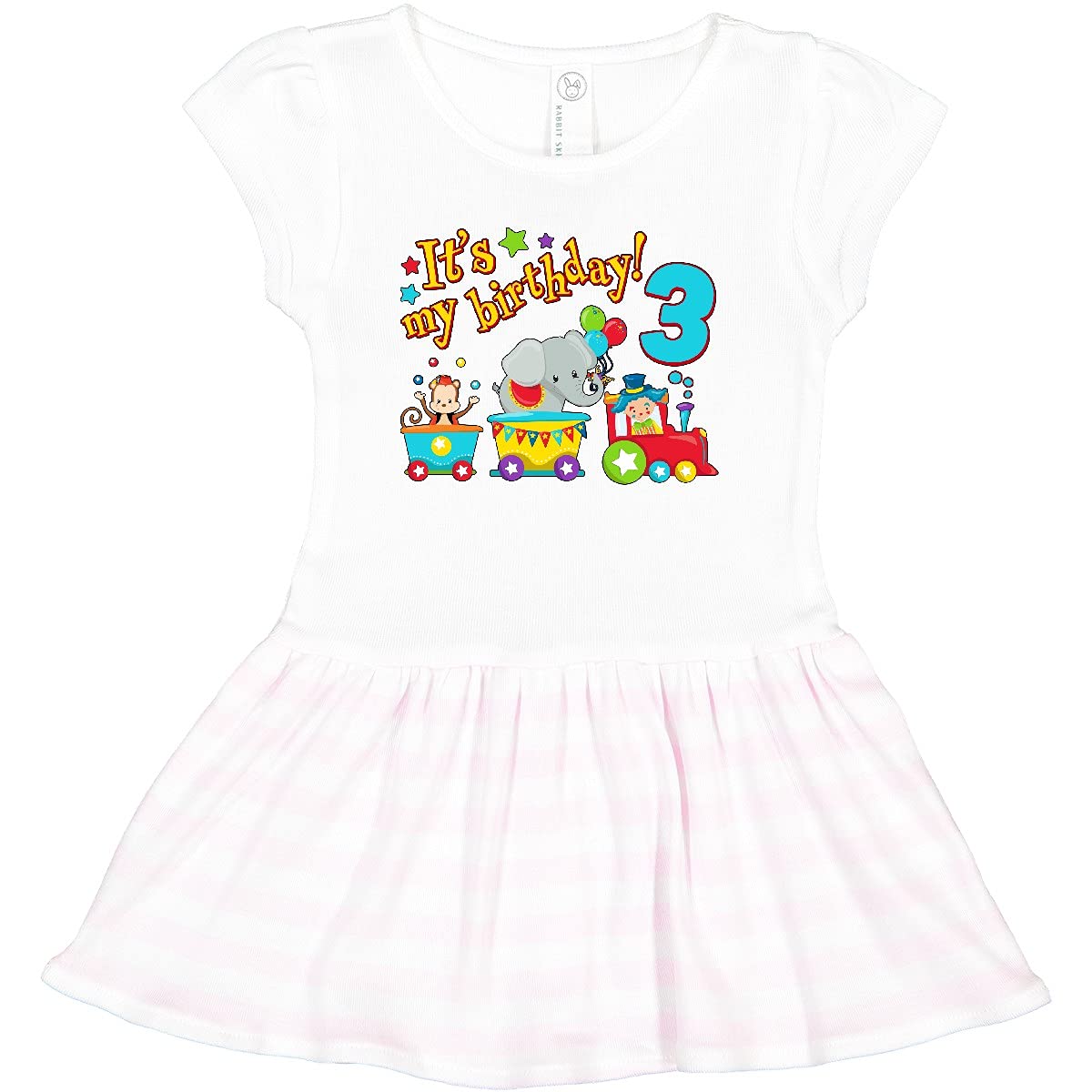 Inktastic It's My Birthday - Circus Train 3rd Birthday Toddler Dress | Cute Birthday Outfit for Girls | Perfect for Birthday Parties & Special Occasions