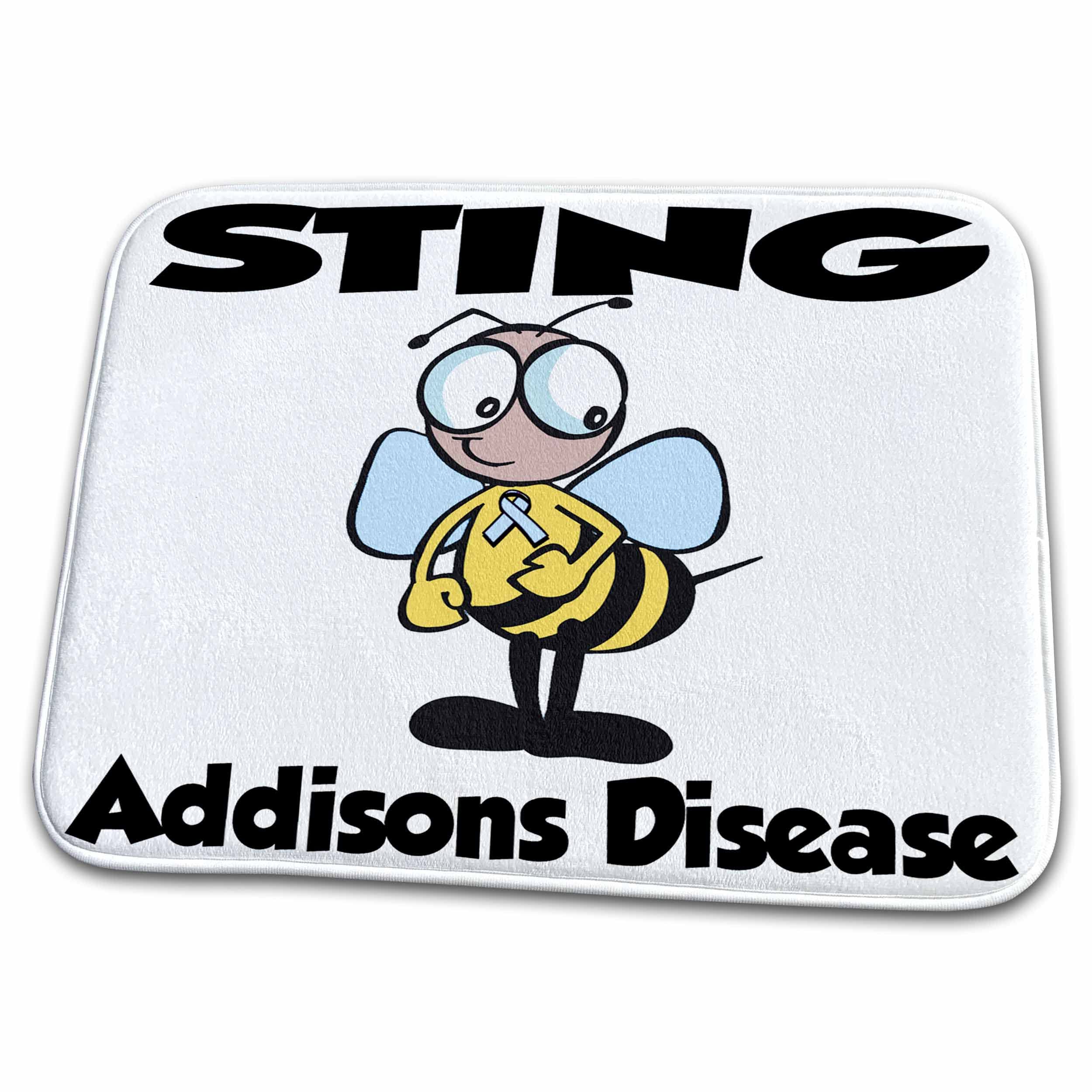 3D Rose Bee Sting Addison's Disease Awareness Ribbon Bathroom Rug Mat - Non-Slip Soft Absorbent Microfiber Floor Mat for Bath, Shower & Laundry Room - Rug-114931-1 (Home Decor & Medical Cause Support)