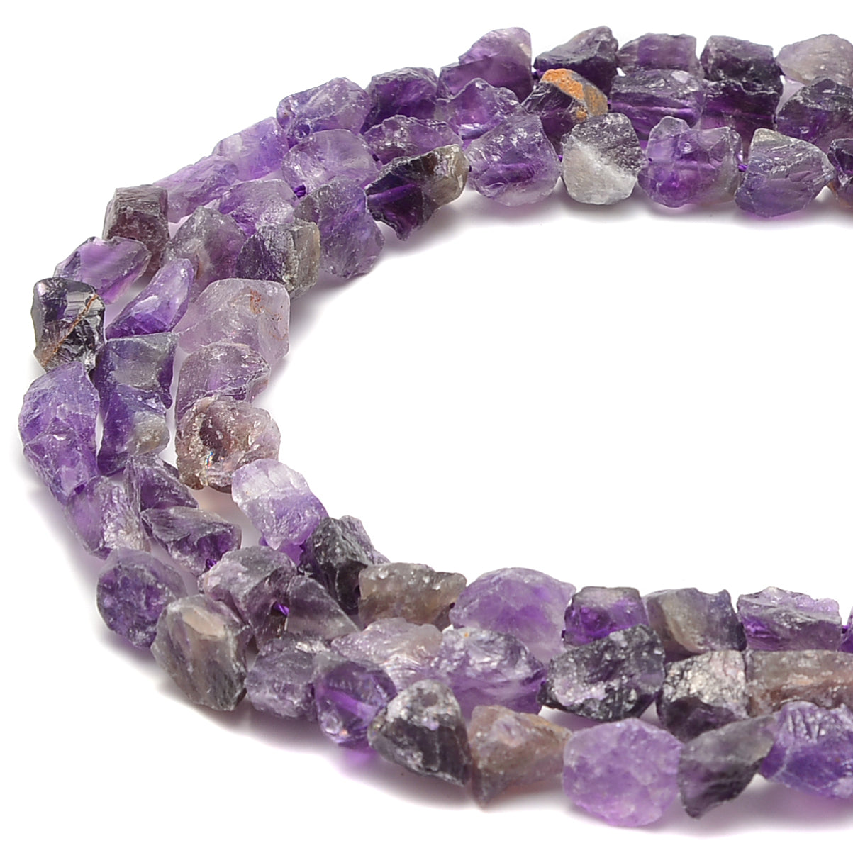 Natural Amethyst Rough Nugget Chunks - 7x10mm Side Drill Beads (15.5 Inch Strand) for Jewelry Making, DIY Crafts & Healing Crystals - Perfect for Necklaces, Bracelets & Spiritual Decor