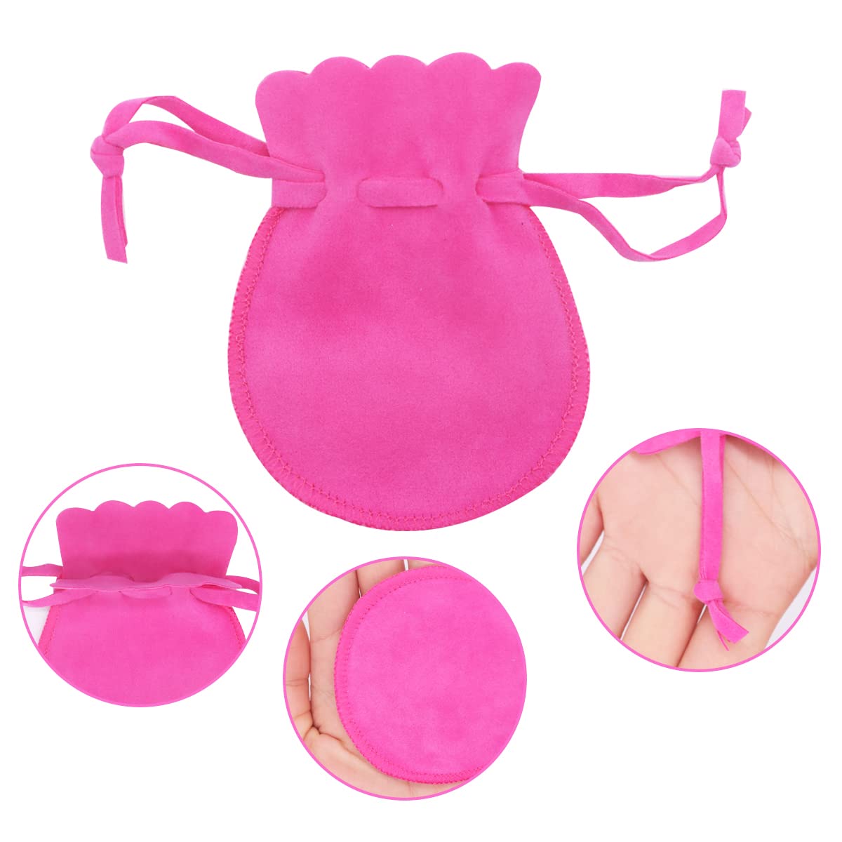 50 PCS Velvet Jewelry Bags - Calabash Shape Drawstring Pouches for Jewelry, Candy & Gifts - Perfect for Christmas, Wedding, Birthday Party Favors (3.5x4.7 Inches) - Elegant Storage & Gift Wrapping Solution