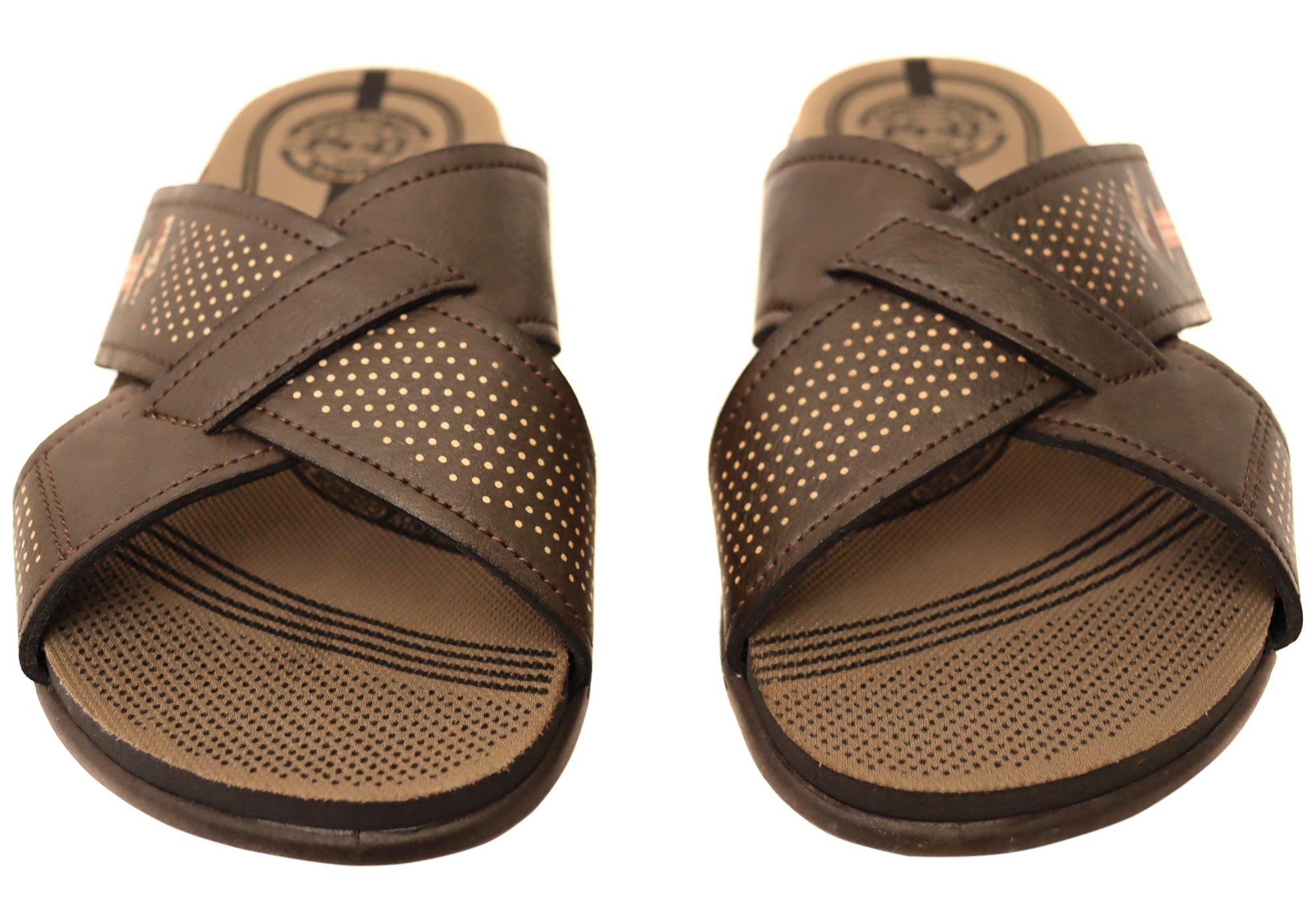 Jake Men's Comfortable Slides Sandals - Brazilian Made Leather Flip Flops for Beach, Pool & Casual Wear