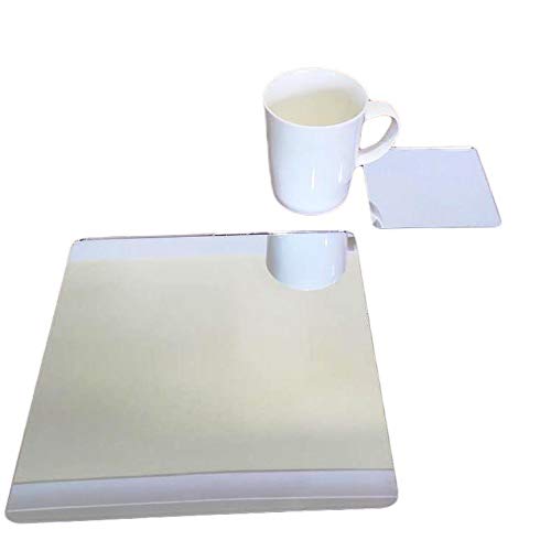 Mirrored Square Placemat and Coaster Set - 8 Pack Elegant Table Decor for Dining, Kitchen, or Party - Heat Resistant & Stylish Home Accessories