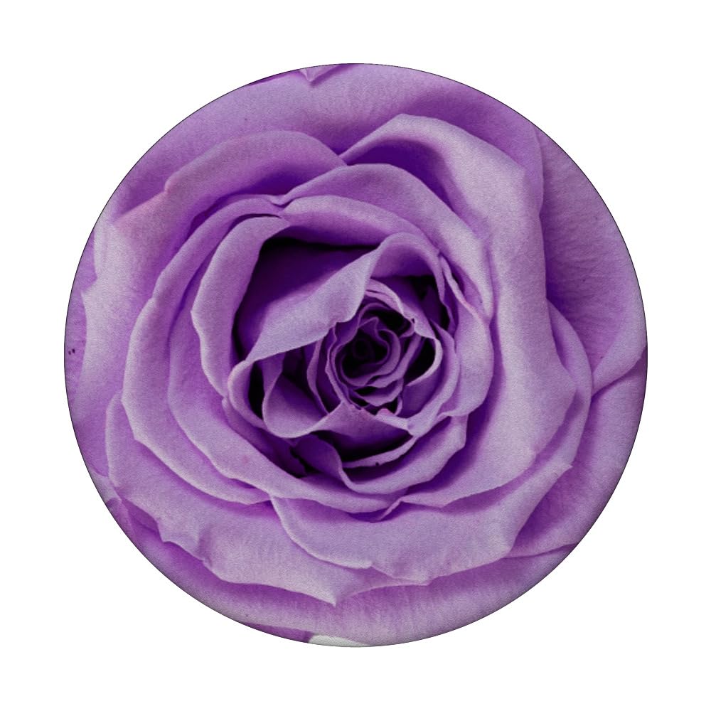 Lavender Purple Rose Flower PopSockets PopGrip - Cute Floral Phone Grip & Stand for iPhone, Samsung, Smartphones - Perfect for Work, Travel, and Everyday Use