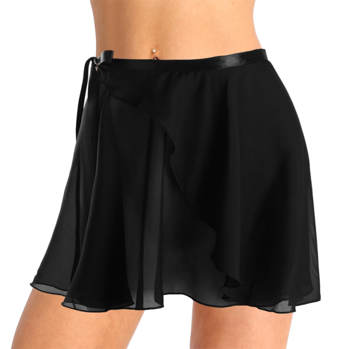 Elegant Chiffon Ballet Wrap Skirt for Women & Girls - Flowy Georgette Dance Skirt with Tie Waist - Perfect for Ballet, Skating, Dance Performances & Casual Wear