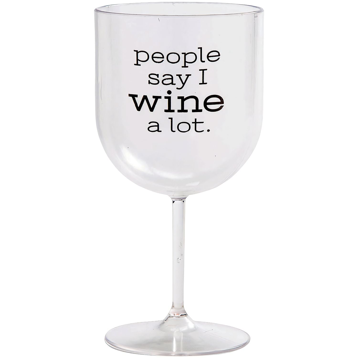 Fun Express Plastic Stemmed 'I Wine A Lot' Party Cups - 12-Pack Disposable Drinkware for Weddings, Bachelorette Parties & Celebrations