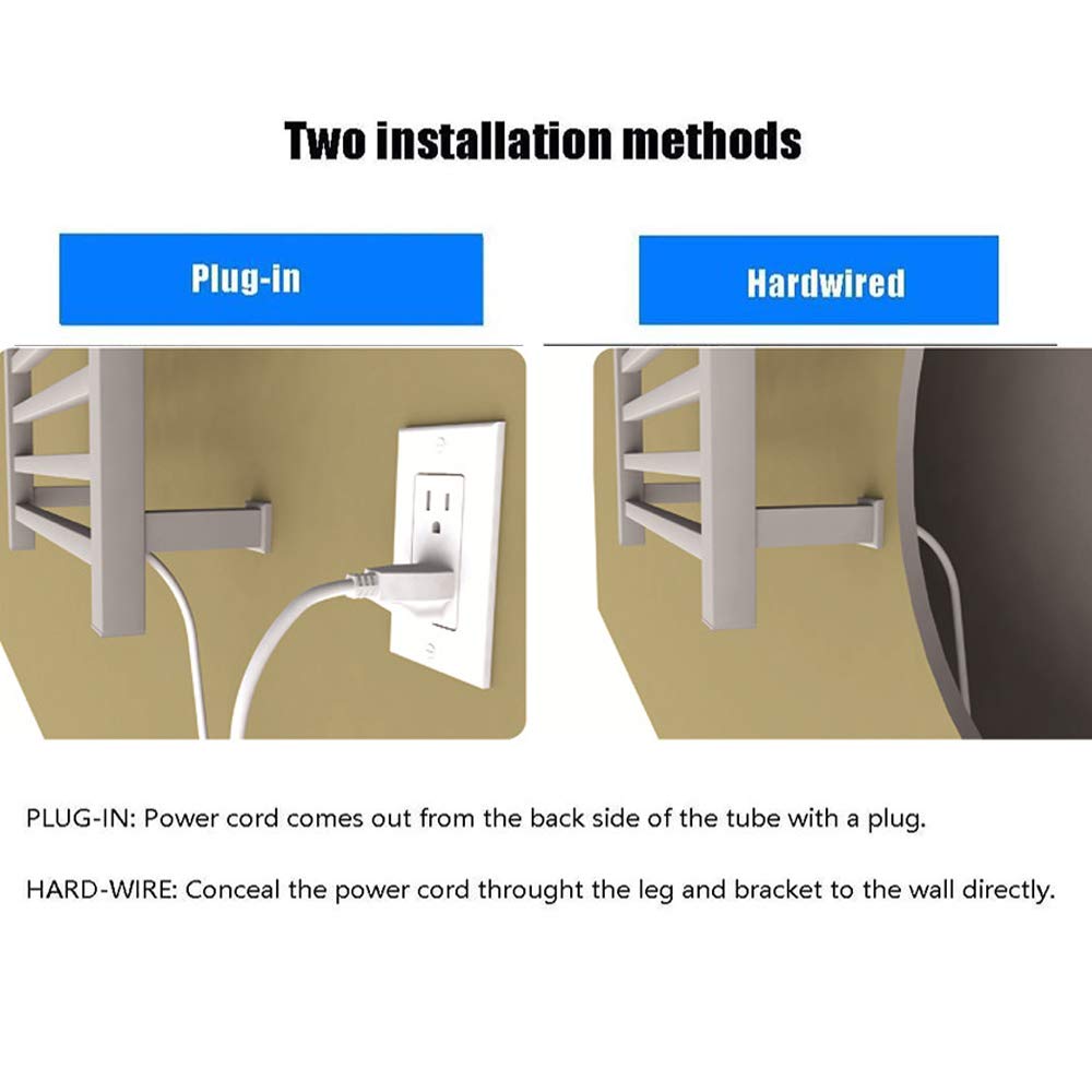 Premium 304 Stainless Steel Electric Towel Warmer & Heated Drying Rack - Vertical Wall Mounted Towel Heater with Hooks for Bathroom, Clothes Airer Dryer (1525×65mm, Chrome, Plug-in) - Perfect for Spa, Luxury Bathrooms & Cozy Home Comfort