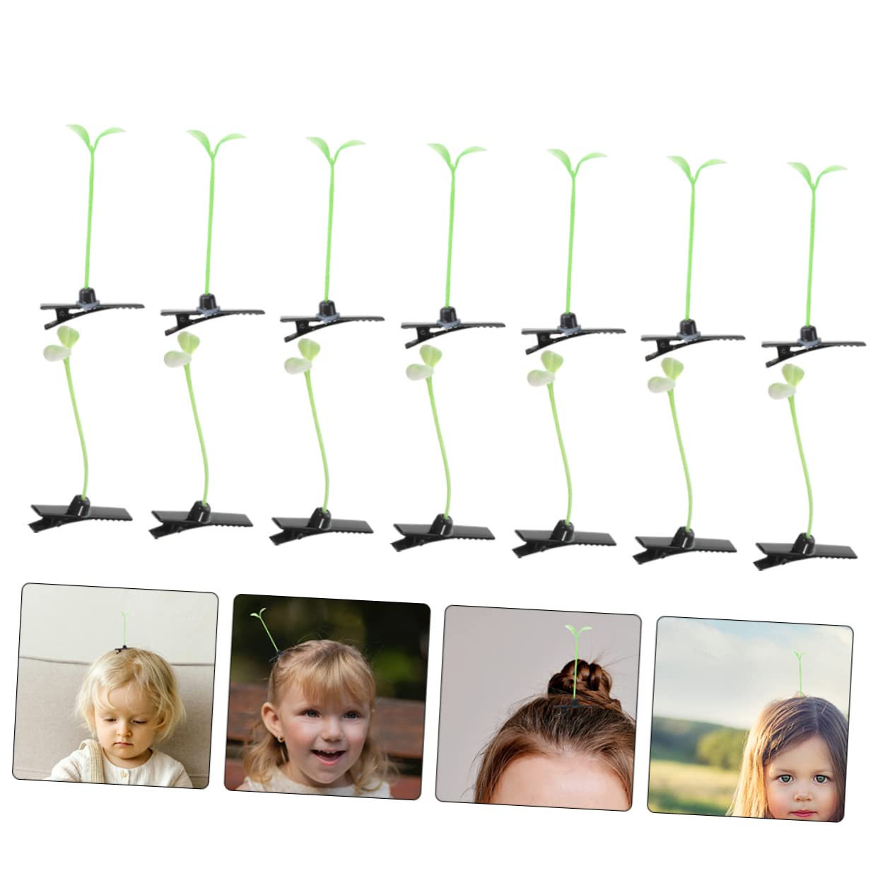 50pcs Bean Sprout Hair Clips for Girls & Boys - Cute Hair Accessories for Kids 8-12 - School & Party Use