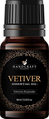 100% Pure Natural Handcrafted Vetiver Essential Oil - Premium Therapeutic Grade for Diffusers, Aromatherapy & Relaxation - 10ml Bottle - Perfect for Stress Relief, Meditation & Spa Treatments