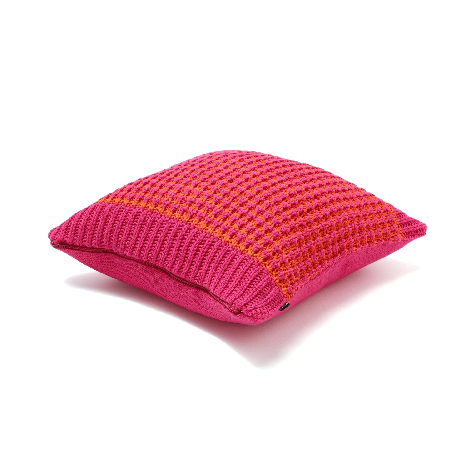Soft Pink Knit Cushion Cover 18x18 Inches - Cozy Home Decor for Sofa, Bed & Living Room - Machine Washable Throw Pillow Case