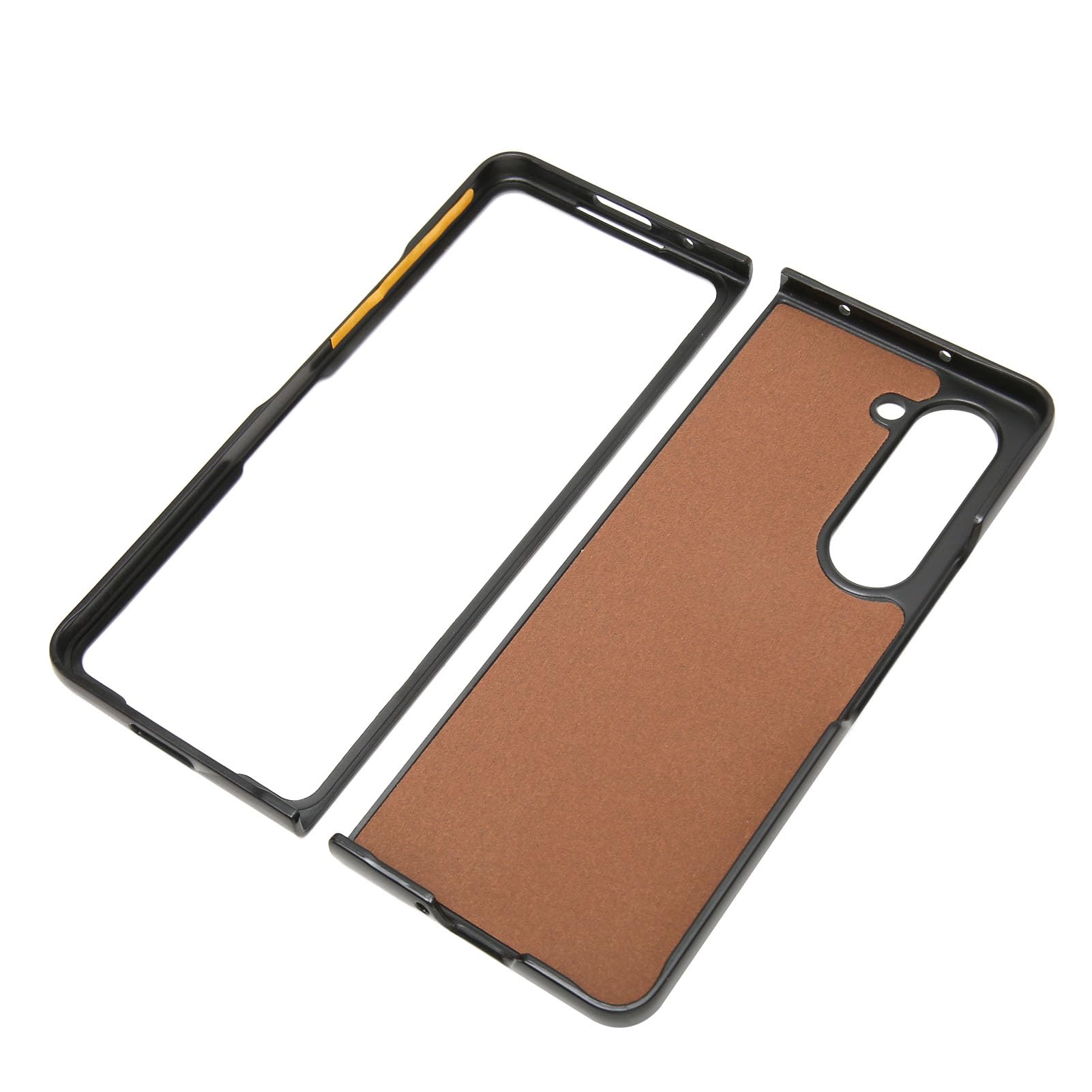 Stylish PU Leather Folding Screen Phone Case - Anti-Scratch Protective Cover with Lychee Pattern (Black/Color Options) - Perfect for Work, Travel & Everyday Use