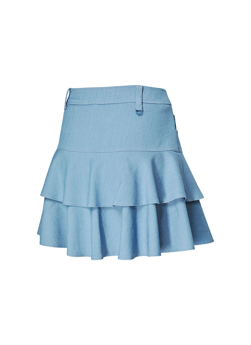 Stylish Denim Flounce Culottes Skirt for Women - Trendy High Waist Wide Leg Palazzo Pants - Perfect for Casual Outings, Office Wear & Summer Fashion