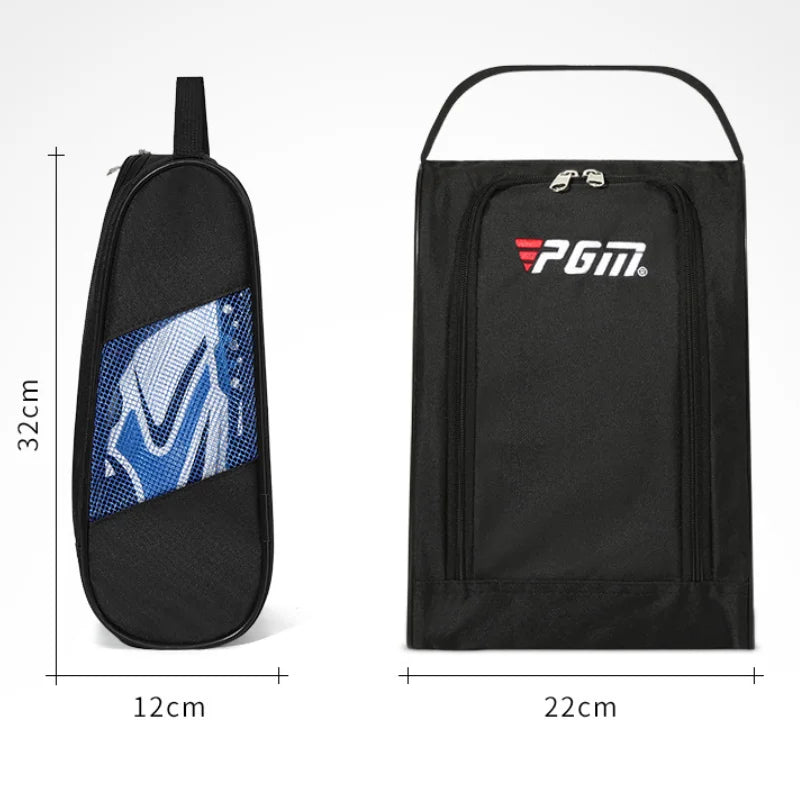 PGM Portable Mini Golf Shoe Bag - Lightweight Nylon Golf Ball Holder & Tee Organizer - Breathable Sports Accessories Pouch for Golfers | Perfect for Travel, Course & Storage