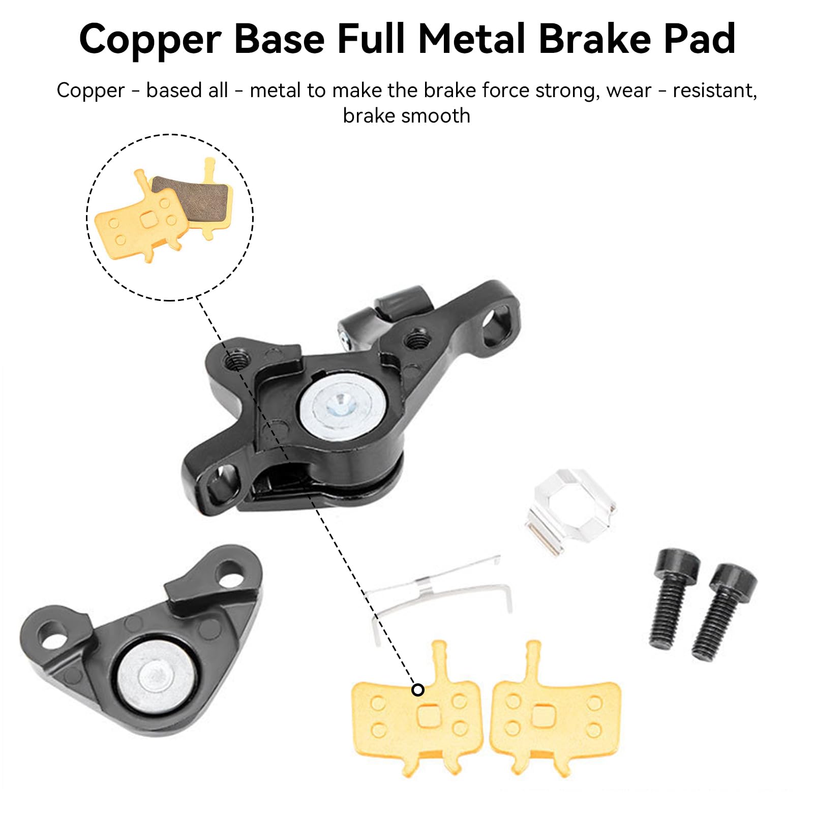 Universal Front & Rear Mechanical Disc Brake Set - Dual Piston Bilateral Caliper Alloy Cable Brake for Mountain Bike & Bicycle Accessories | Perfect for Trail Riding, Commuting & Off-Road Cycling