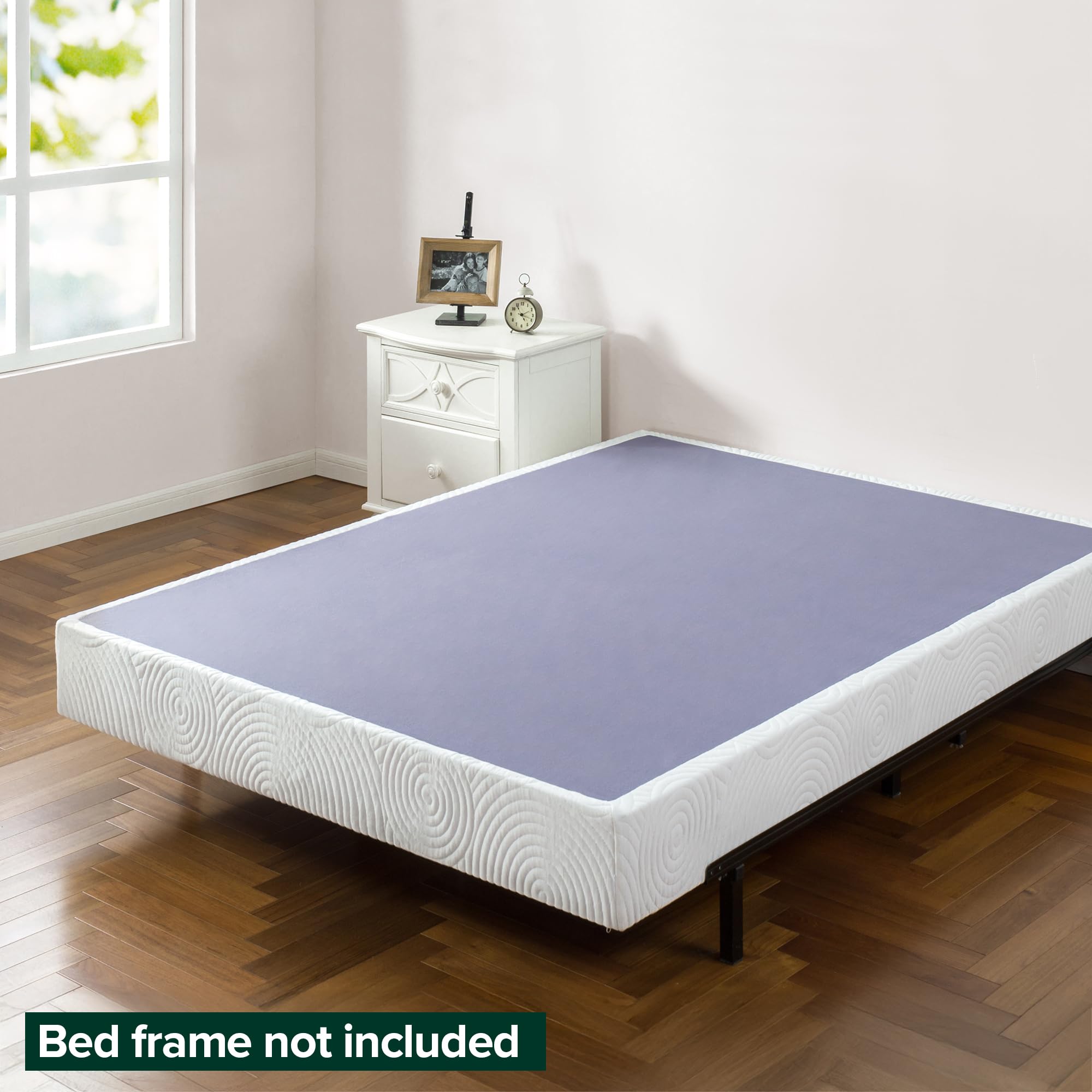 ZINUS 7.5 Inch Metal Box Spring with Wood Slats - Full Size Sturdy Steel Mattress Foundation - Easy Assembly for Bedroom, Guest Room & Dormitory