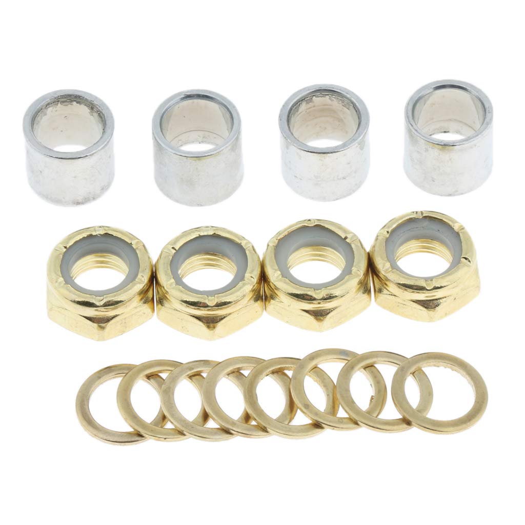 High-Performance Skateboard Washers - Premium Truck Axle Rings, Nuts & Bearing Kit for Smooth Riding | Perfect for Street Skating, Park Tricks & Longboard Cruising