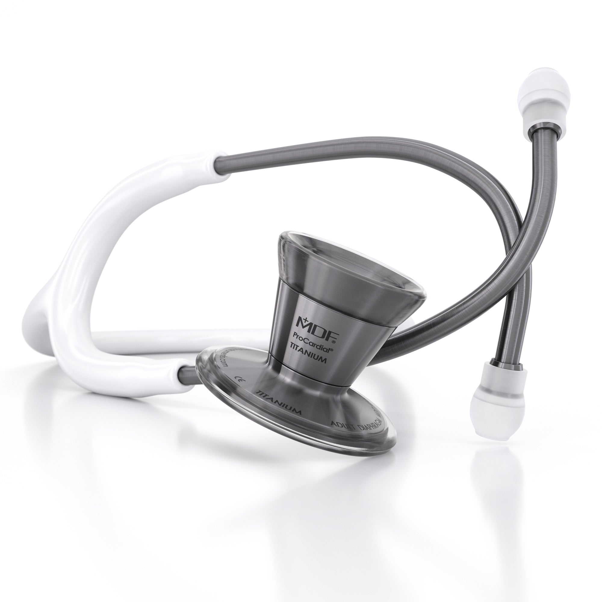 ProCardial® Titanium Cardiology Stethoscope - Premium White & Metallic Finish for Doctors, Nurses & Medical Professionals - Ideal for Heart & Lung Auscultation in Hospitals & Clinics