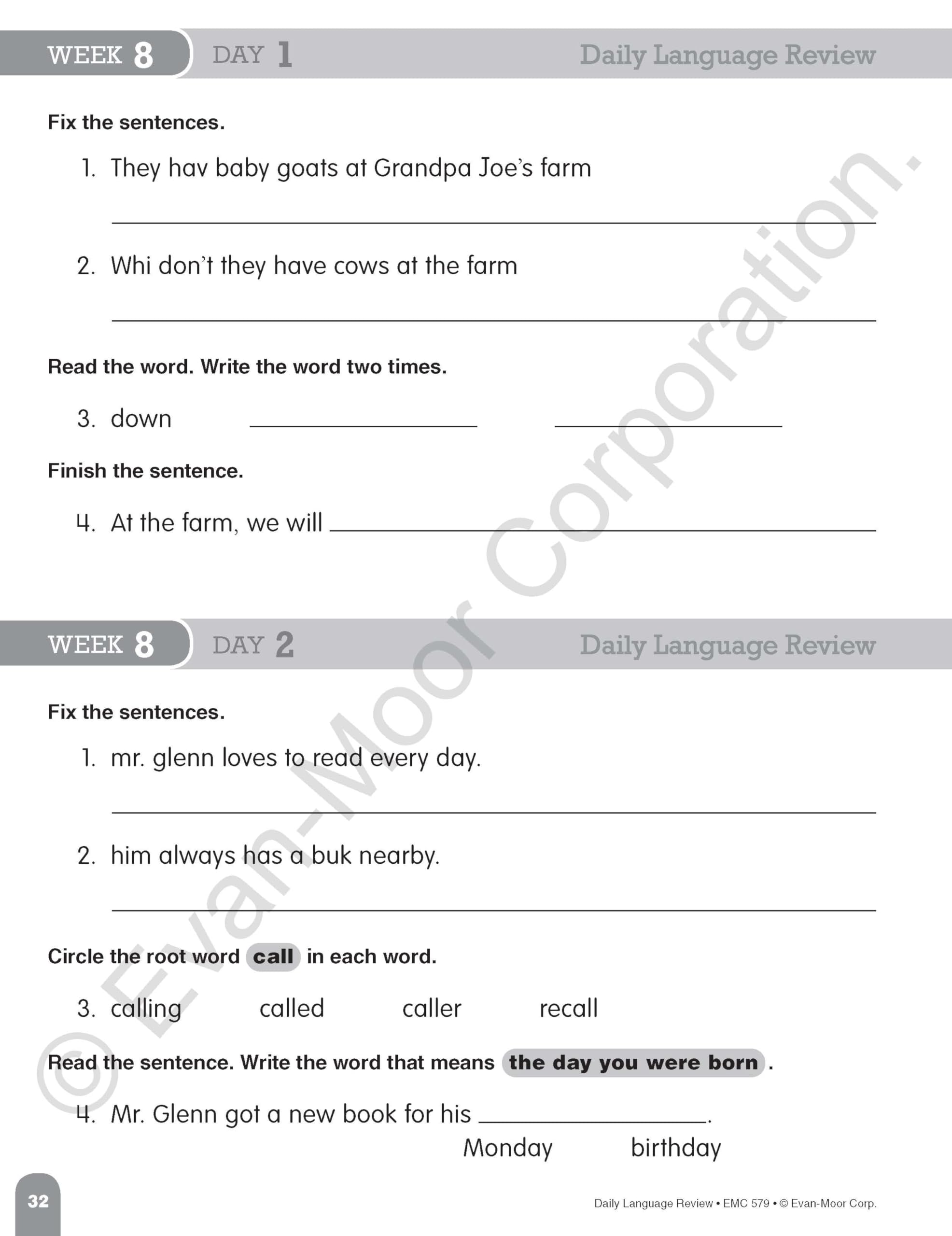 Evan-Moor Daily Language Review Grade 1 Workbook - Homeschool & Classroom Teaching Resource with Reproducible Worksheets, Grammar & Punctuation Practice | Teacher Edition for Daily Skills Assessment | Perfect for Elementary ELA Curriculum & Learning Activities