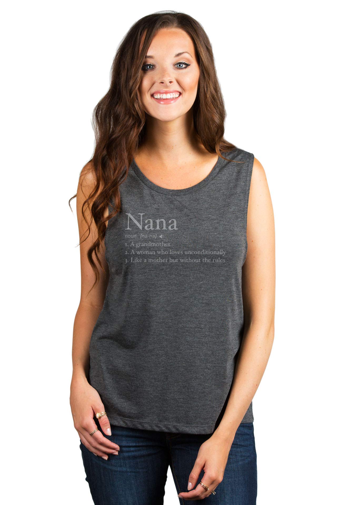 Nana Definition Women's Fashion Sleeveless Muscle Tank Top Tee - Trendy Workout & Casual Summer Outfit