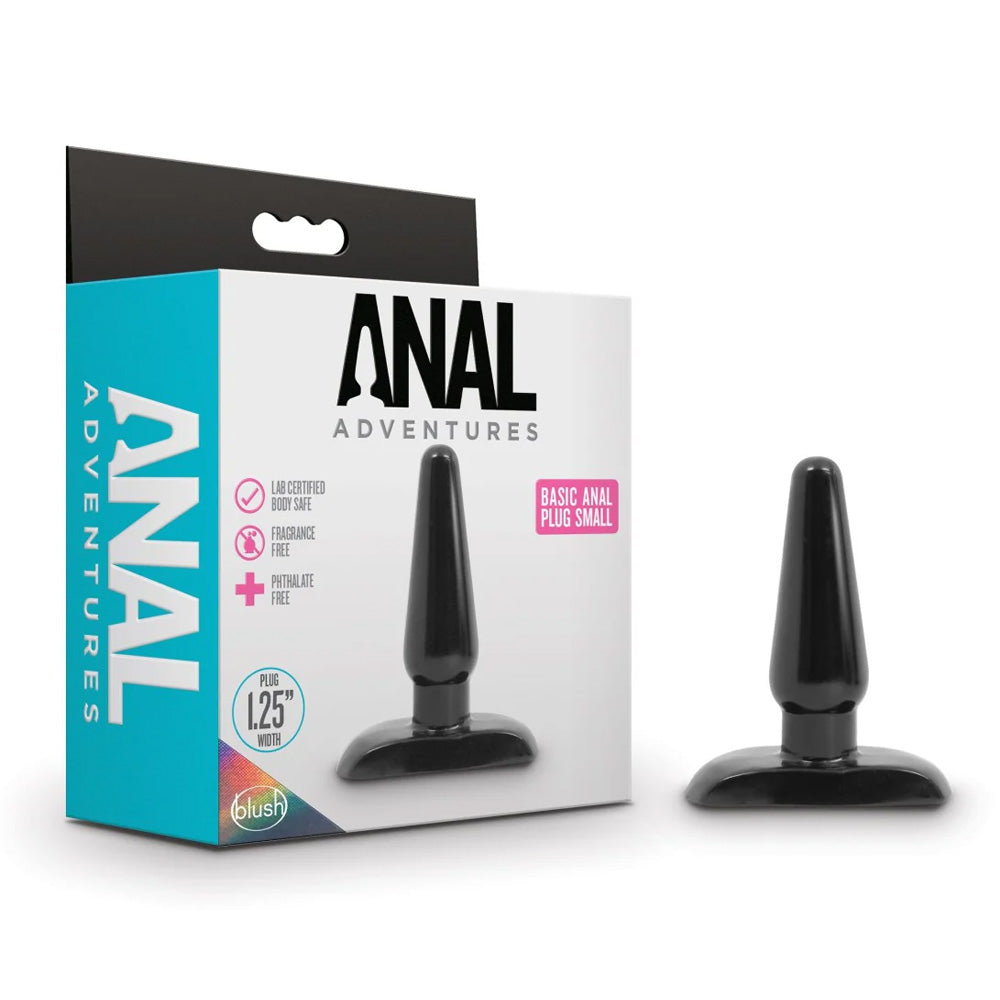 Anal Adventures PVC Basic Butt Plug - Small Size for Beginners | Comfortable & Safe Anal Play for Couples & Solo Use