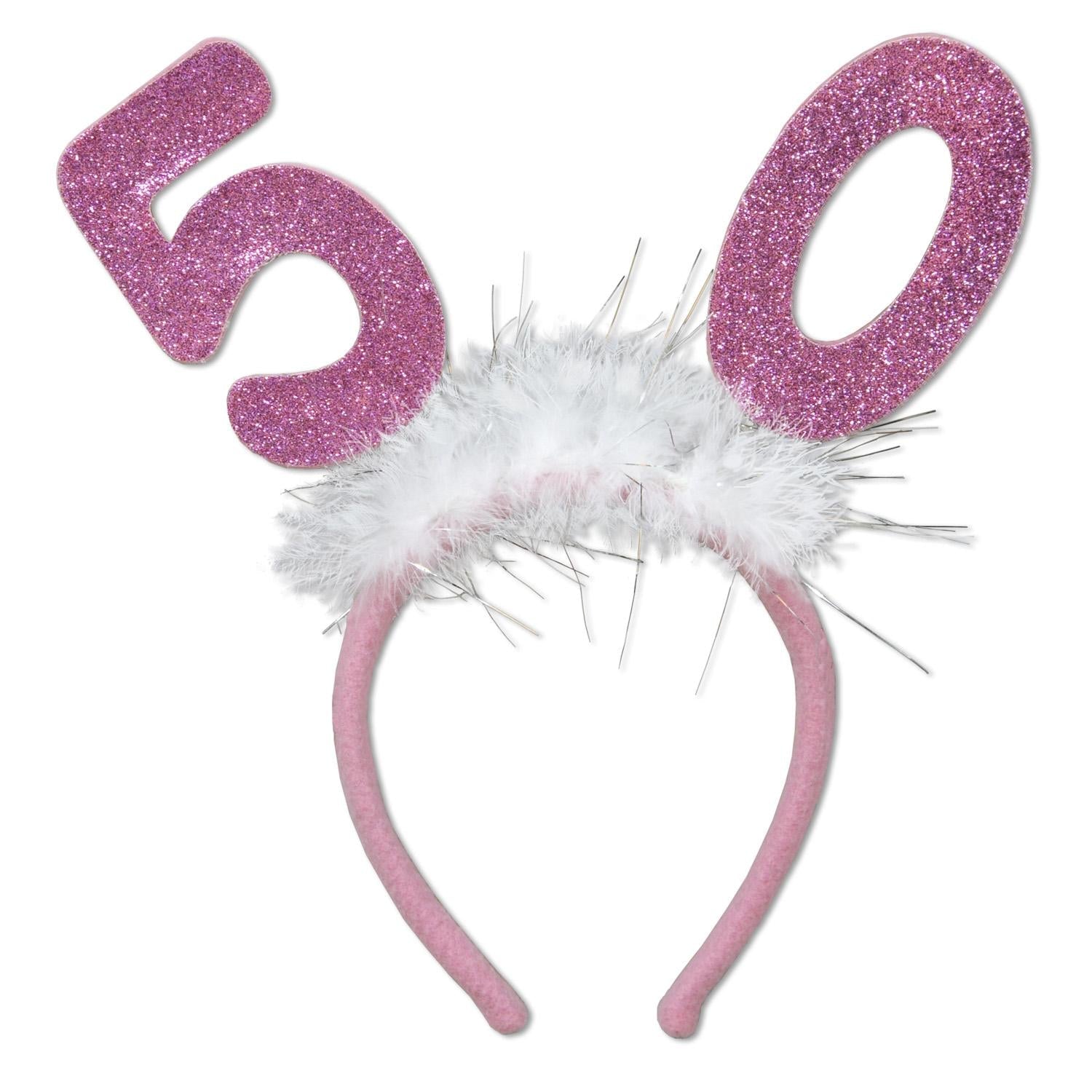 12 Pack Beistle 50th Birthday Party Glittered Boppers with Marabou - Fun Party Favors for Anniversary Celebrations, Bachelorette Parties & Special Events