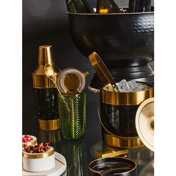 Premium Carolina Black Enamel Ice Bucket - Elegant Chilling Solution for Wine, Champagne & Cocktails - Perfect for Parties, Weddings & Home Bars