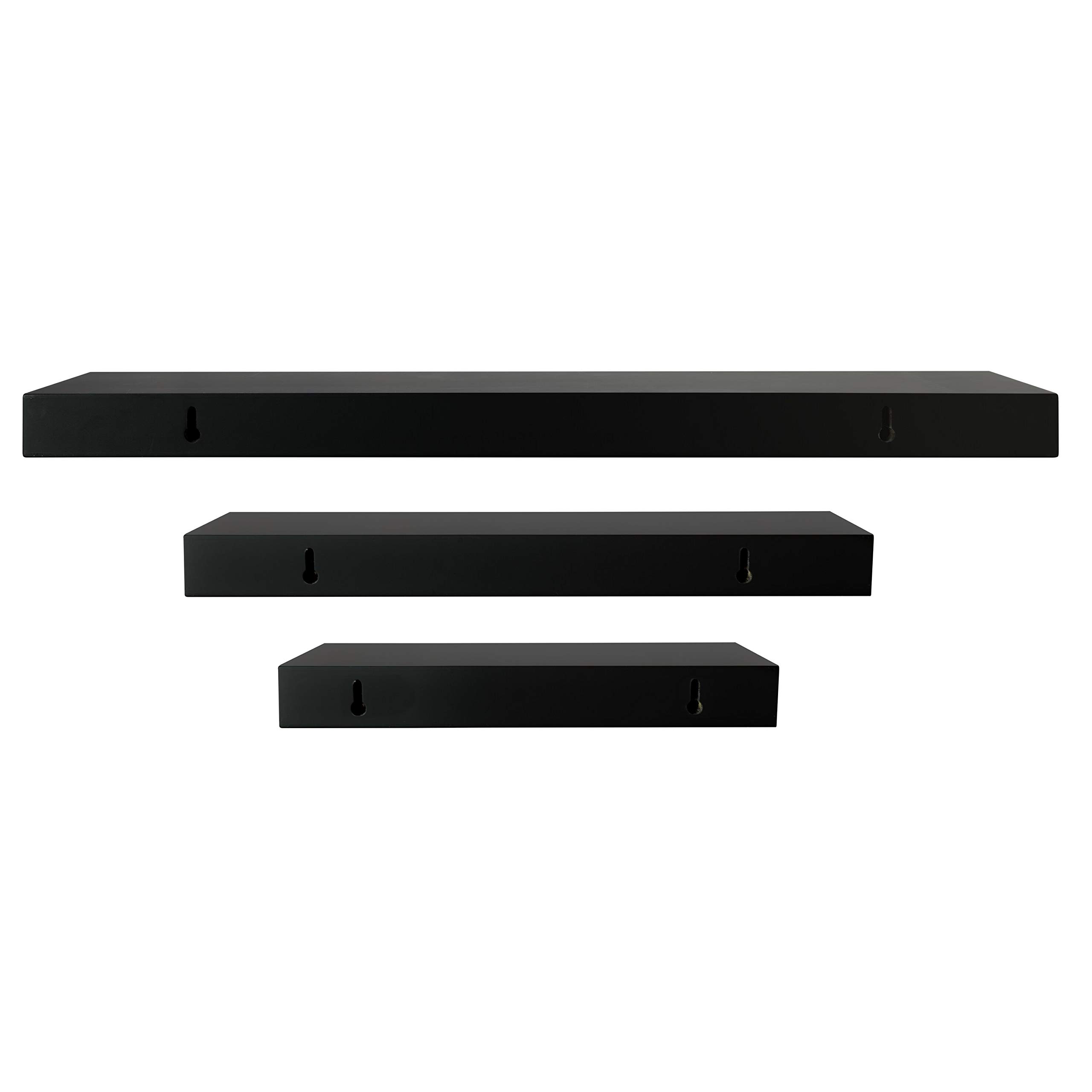 3-Tier Wall Shelf Set - Rustic Floating Shelves for Living Room, Bedroom & Bathroom - Perfect for Home Decor, Books & Plants - Easy to Install & Space Saving