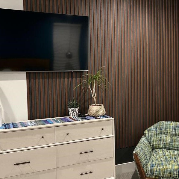 Adjustable Wood Slat Wall Kit - Modern DIY Room Divider & Decorative Panel for Home & Office - Perfect for Living Room, Bedroom, or Workspace Partitions