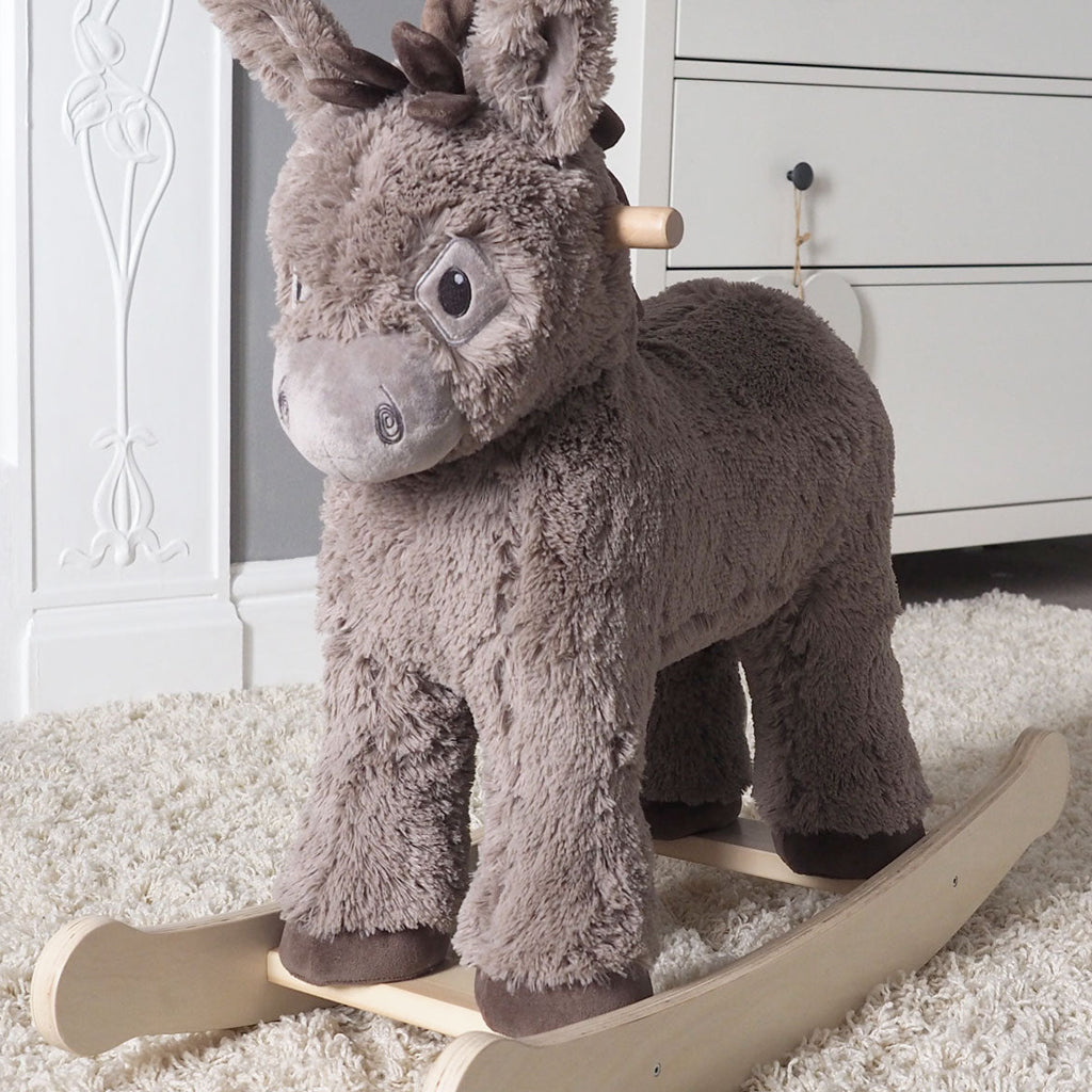 Norbert Rocking Donkey - Wooden Baby Rocking Horse Toy for Toddlers, Safe & Durable Nursery Decor - Perfect for Playtime, Gift & Kids Room Decoration