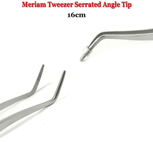 Professional Orthodontic & Surgical Tweezers - Dental Bracket Placing Forceps, Cotton Dressing Tissue Clamps, Direct Bonding & Serrated Suture Pliers - CE Certified Meriam Tweezers for Dental Clinics, Hospitals & First Aid Kits