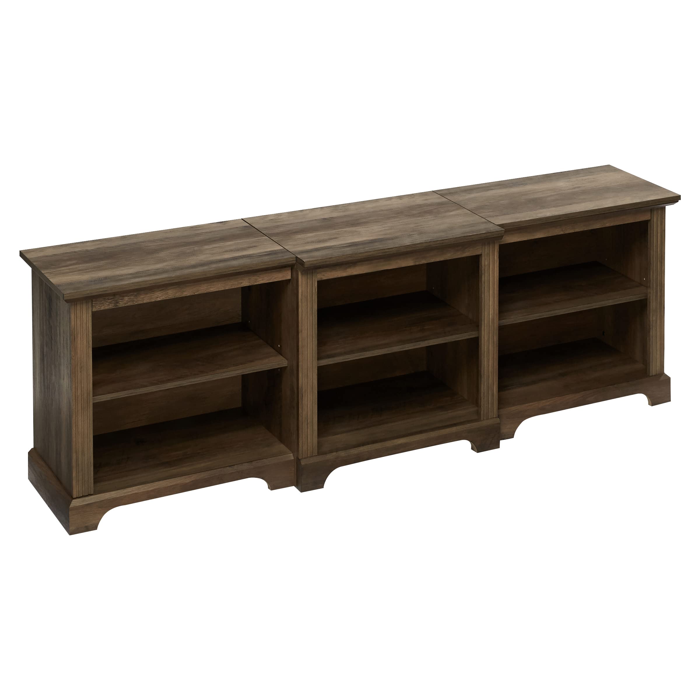 Rockpoint 70 Inch Modern TV Stand with Storage - Rustic Oak Media Console Entertainment Center for TVs up to 80 Inches - Perfect for Living Room, Home Theater & Entertainment Spaces