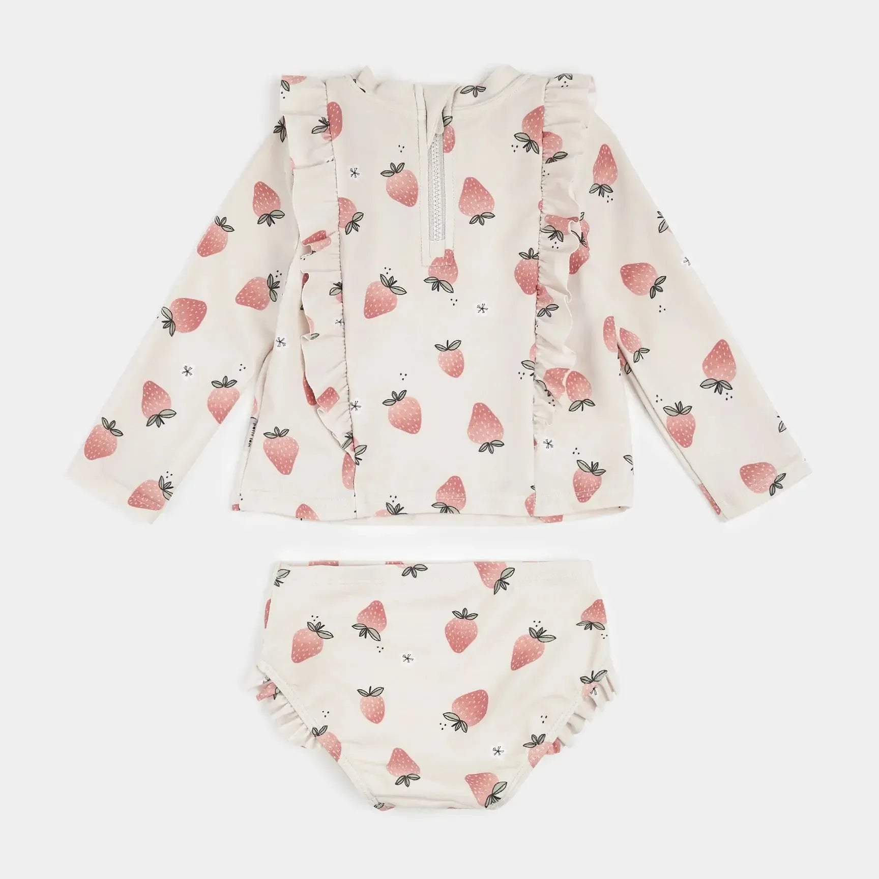 Petit Lem Baby Rash Guard + Swim Bottom Set - Berry Pink Sun Protection Outfit for Beach & Pool Play
